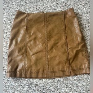 Free People Faux Leather Mini Skirt